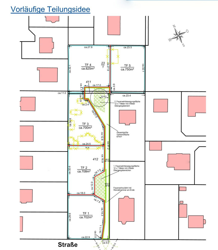 Baugrundstücke Verkaufsplan